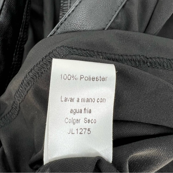 Carmin Womens Top or Jacket Gold Studded Vegan Leather Trim Full Zip Long Sleeve - Picture 10 of 15